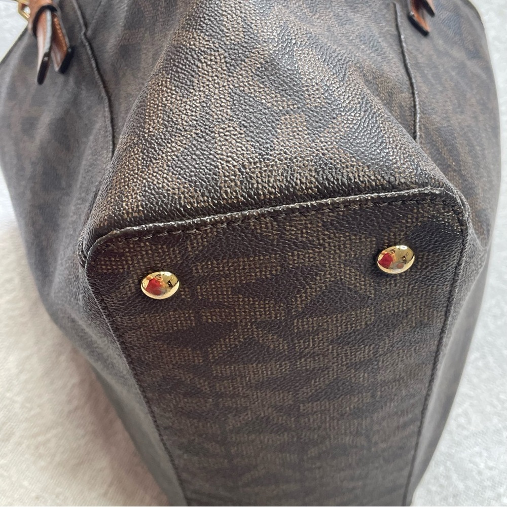 Michael Kors Brown MK Monogram Tote Bag~ Sophisticated Casual - Picture 9 of 15